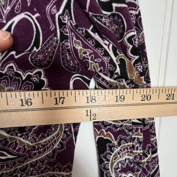 y2k Paisley Print Top Womens Petite Large Purple Boho Indie Hippie Earthy Rayon - Picture 8 of 11